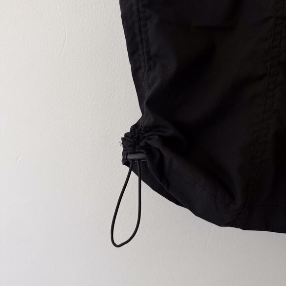 Black Cargo Parachute Skirt Drawstring Hem Y2K Grunge Cyber Punk Utility L - Picture 3 of 8